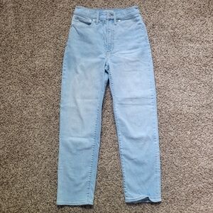 Madewell Perfect Vintage Straight Jeans Mosedale Wash Light Blue Hemp Size 27